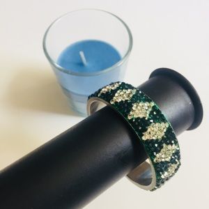 Stunning emerald color cz Pakistani bangle kada